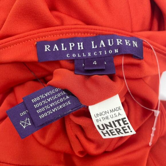 Ralph Lauren Collection Purple Label Fit Flare Red Dress Midi Cocktail Vintage S - Picture 5 of 10